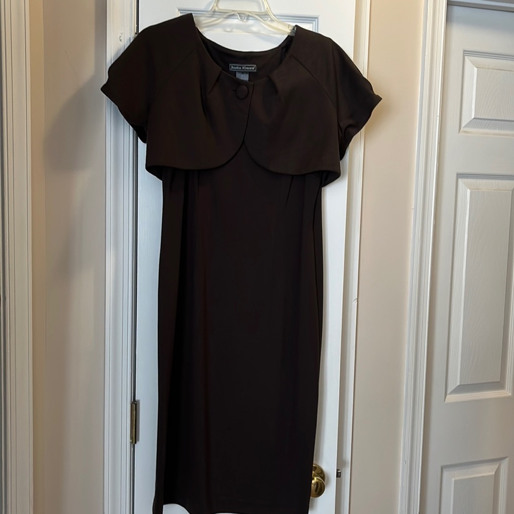 Jessica Howard brown dress with bolero.